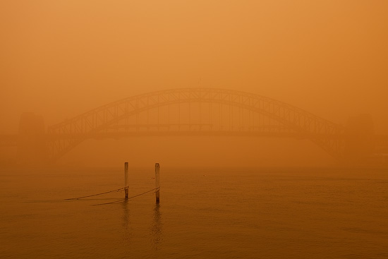 Sydney Harbour Bridge under Dust Blanket, Sydney, Australia